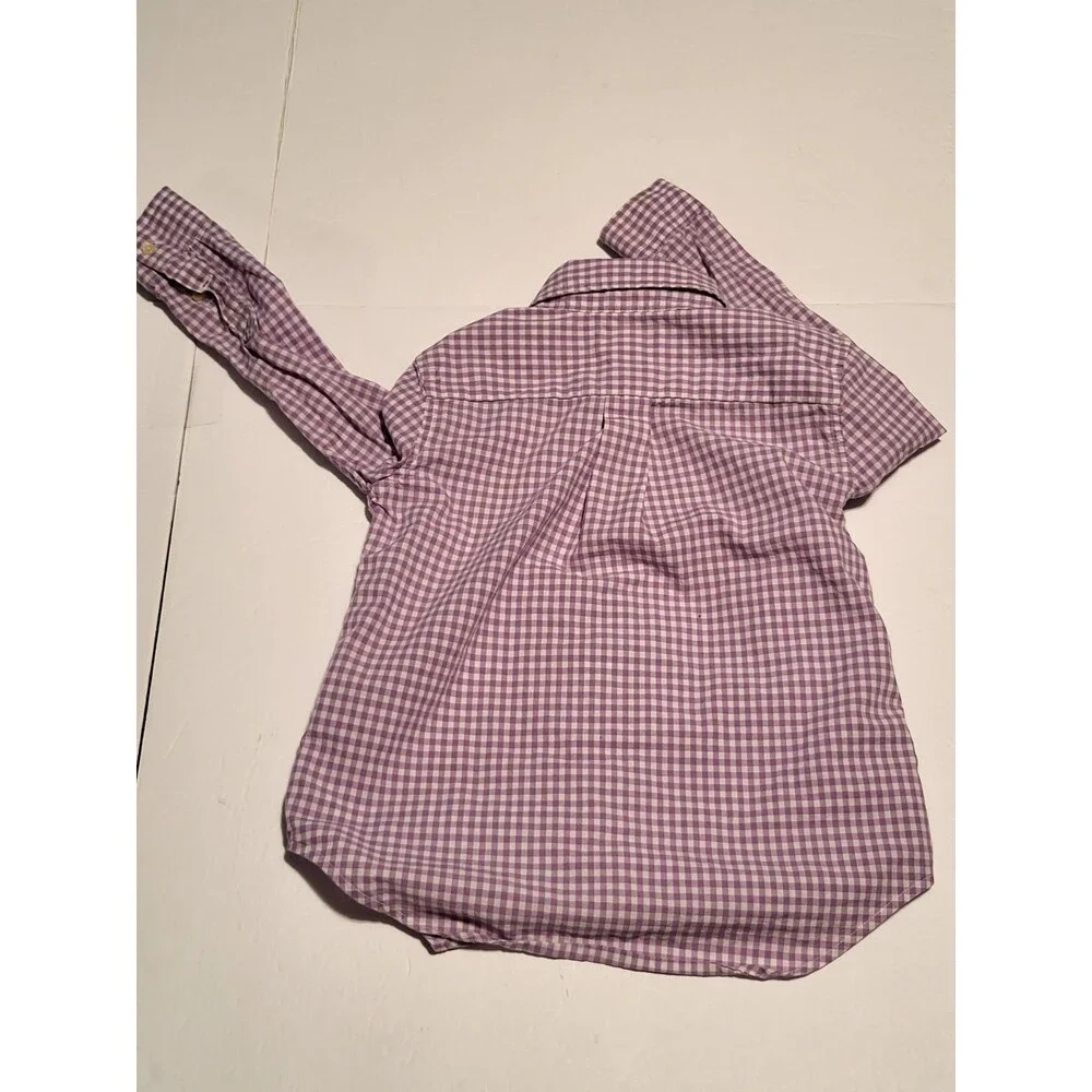 (#16) Polo By Ralph Lauren Long Sleeve Button Down Size Toddler 5T Purple/ White